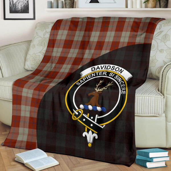 Davidson Dress Dancers Clan Blanket, Scottish Tartan Davidson Dress Dancers Clans Blanket Wave Style - Image 2