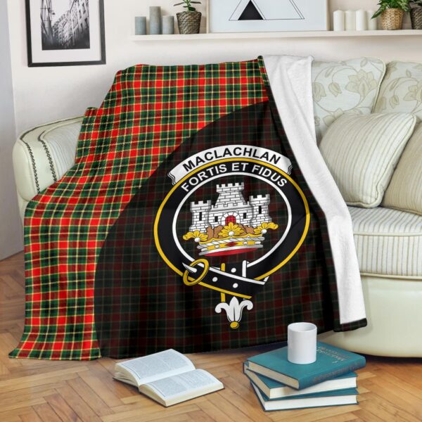 MacLachlan Hunting Modern Clan Blanket, Scottish Tartan MacLachlan Hunting Modern Clans Blanket Wave Style