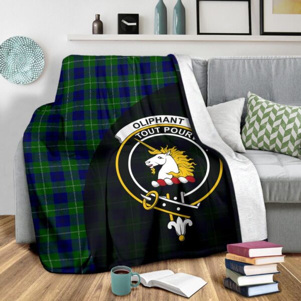 Oliphant Modern Clan Blanket, Scottish Tartan Oliphant Modern Clans Blanket Wave Style - Image 3