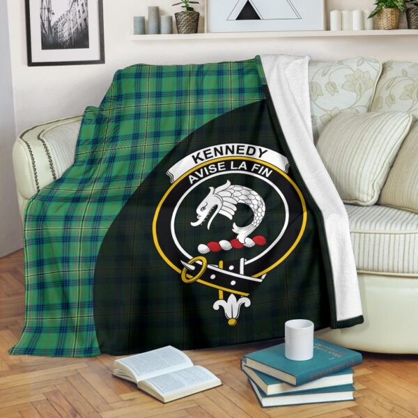 Kennedy Ancient Clan Blanket, Scottish Tartan Kennedy Ancient Clans Blanket Wave Style