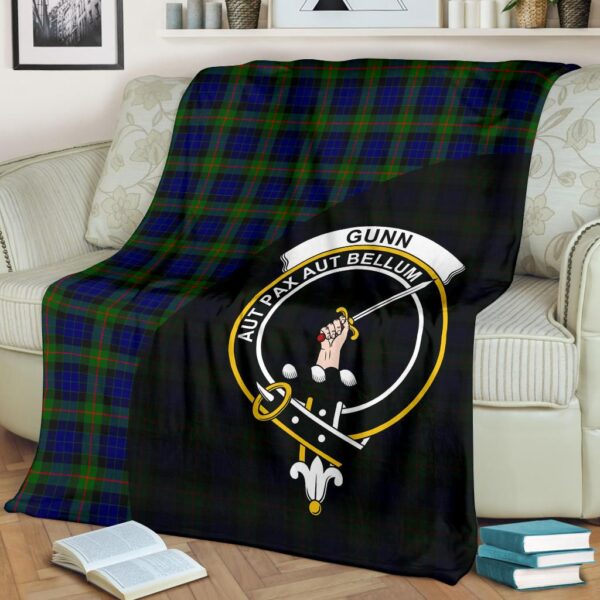 Gunn Modern Clan Blanket, Scottish Tartan Gunn Modern Clans Blanket Wave Style - Image 2