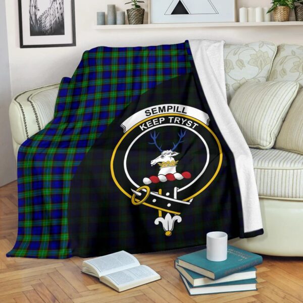 Sempill Modern Clan Blanket, Scottish Tartan Sempill Modern Clans Blanket Wave Style