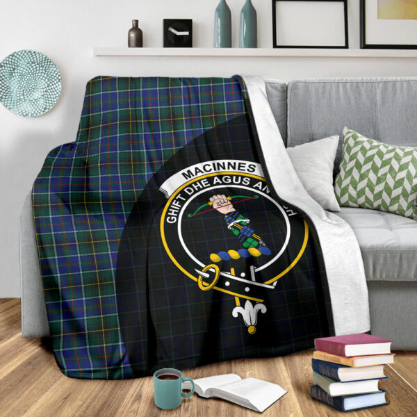 MacInnes Modern Clan Blanket, Scottish Tartan MacInnes Modern Clans Blanket Wave Style - Image 3