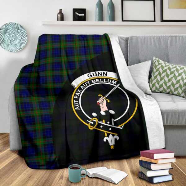 Gunn Modern Clan Blanket, Scottish Tartan Gunn Modern Clans Blanket Wave Style - Image 3