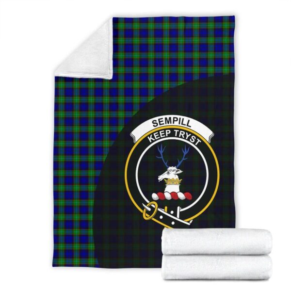 Sempill Modern Clan Blanket, Scottish Tartan Sempill Modern Clans Blanket Wave Style - Image 4