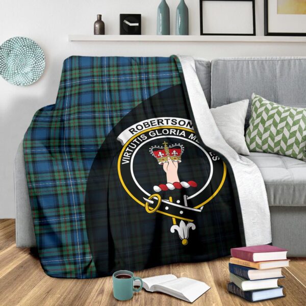 Robertson Hunting Ancient Clan Blanket, Scottish Tartan Robertson Hunting Ancient Clans Blanket Wave Style - Image 3