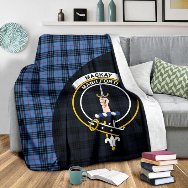 MacKay Blue Clan Blanket, Scottish Tartan MacKay Blue Clans Blanket Wave Style - Image 3