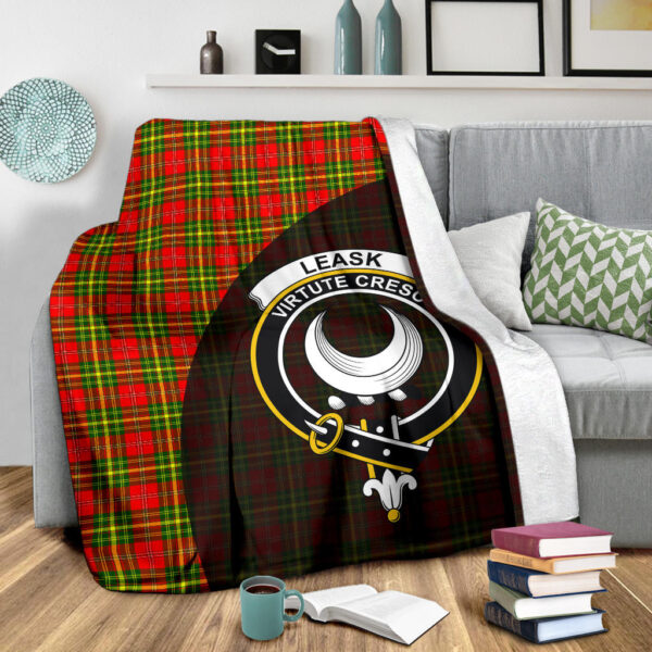 Leask Clan Blanket, Scottish Tartan Leask Clans Blanket Wave Style - Image 3