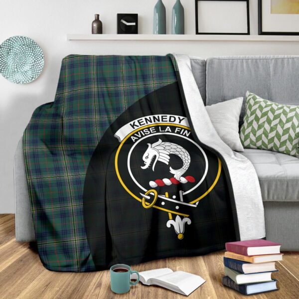 Kennedy Modern Clan Blanket, Scottish Tartan Kennedy Modern Clans Blanket Wave Style - Image 3