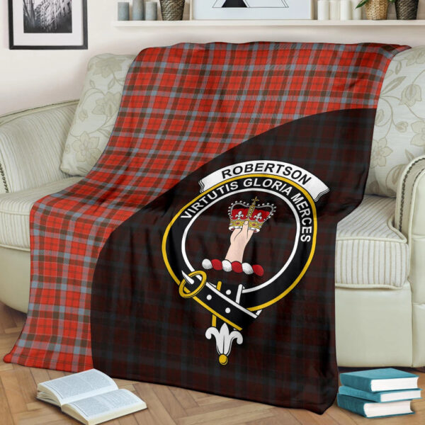 Robertson Weathered Clan Blanket, Scottish Tartan Robertson Weathered Clans Blanket Wave Style - Image 2