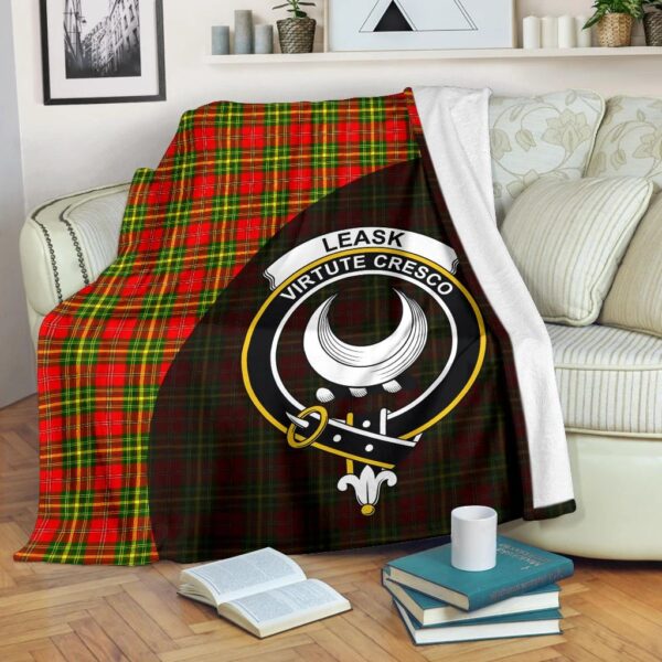 Leask Clan Blanket, Scottish Tartan Leask Clans Blanket Wave Style