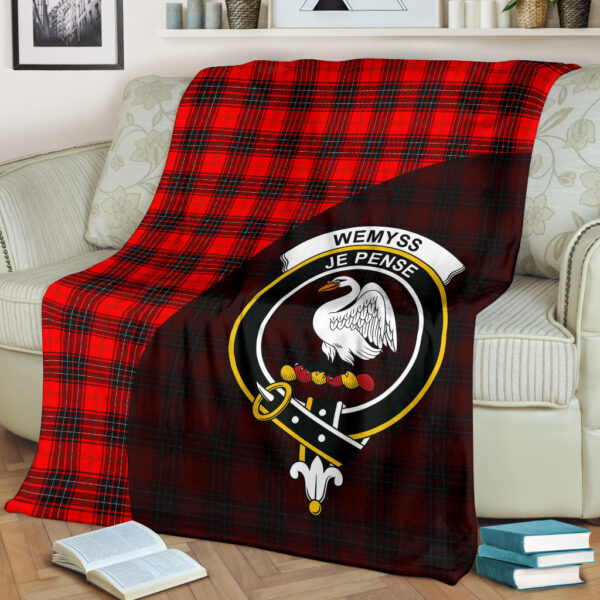 Wemyss Modern Clan Blanket, Scottish Tartan Wemyss Modern Clans Blanket Wave Style - Image 2