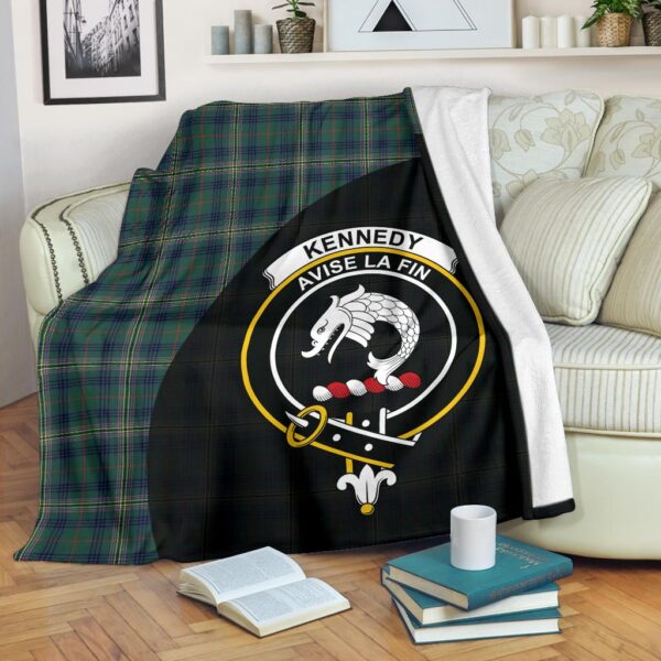 Kennedy Modern Clan Blanket, Scottish Tartan Kennedy Modern Clans Blanket Wave Style