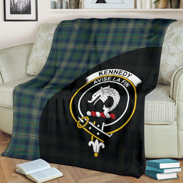 Kennedy Modern Clan Blanket, Scottish Tartan Kennedy Modern Clans Blanket Wave Style - Image 2