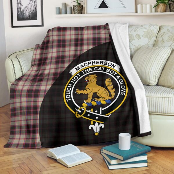 MacPherson Hunting Ancient Clan Blanket, Scottish Tartan MacPherson Hunting Ancient Clans Blanket Wave Style