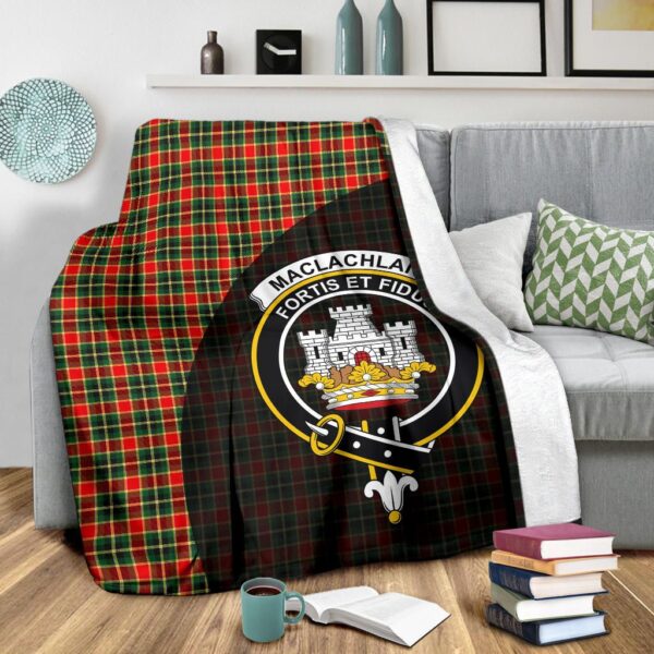 MacLachlan Hunting Modern Clan Blanket, Scottish Tartan MacLachlan Hunting Modern Clans Blanket Wave Style - Image 3