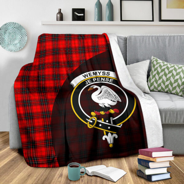 Wemyss Modern Clan Blanket, Scottish Tartan Wemyss Modern Clans Blanket Wave Style - Image 3