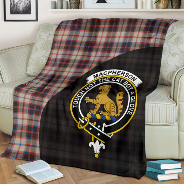 MacPherson Hunting Ancient Clan Blanket, Scottish Tartan MacPherson Hunting Ancient Clans Blanket Wave Style - Image 2