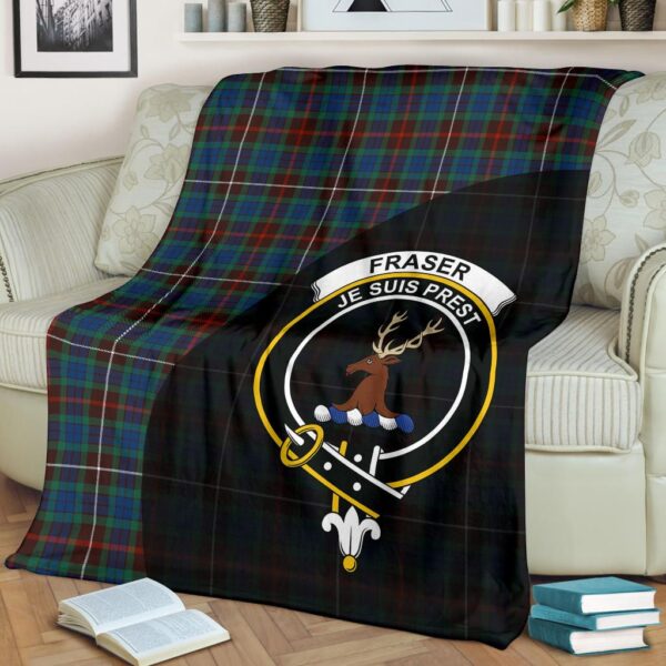 Fraser Hunting Ancient Clan Blanket, Scottish Tartan Fraser Hunting Ancient Clans Blanket Wave Style - Image 2