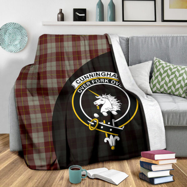 Cunningham Burgundy Dancers Clan Blanket, Scottish Tartan Cunningham Burgundy Dancers Clans Blanket Wave Style - Image 3