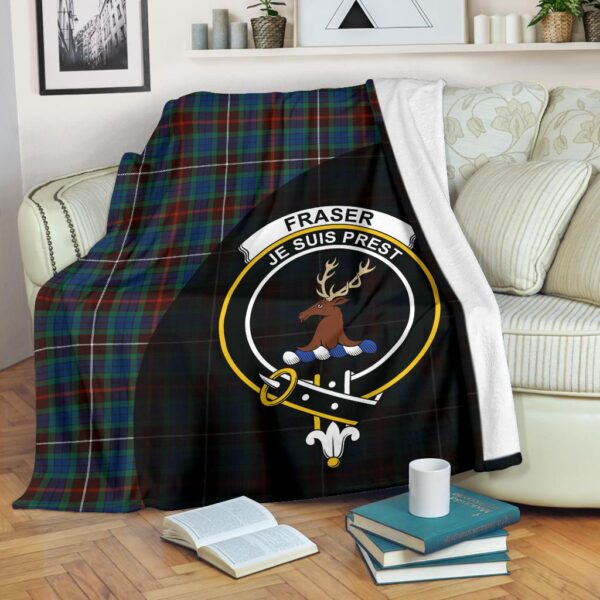 Fraser Hunting Ancient Clan Blanket, Scottish Tartan Fraser Hunting Ancient Clans Blanket Wave Style