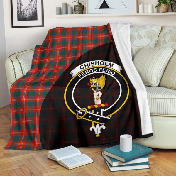 Chisholm Ancient Clan Blanket, Scottish Tartan Chisholm Ancient Clans Blanket Wave Style