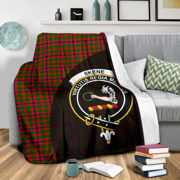 Skene Modern Clan Blanket, Scottish Tartan Skene Modern Clans Blanket Wave Style - Image 3