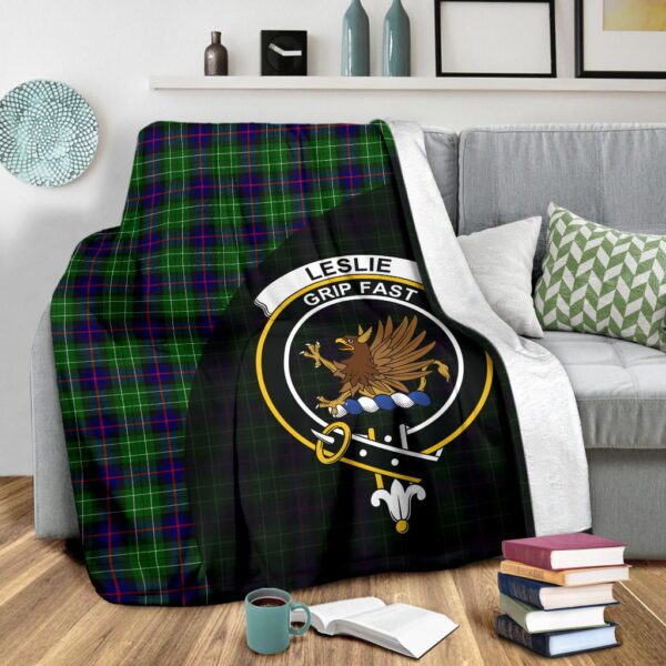 Leslie Hunting Clan Blanket, Scottish Tartan Leslie Hunting Clans Blanket Wave Style - Image 3