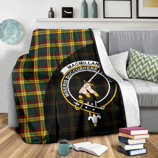 MacMillan Old Modern Clan Blanket, Scottish Tartan MacMillan Old Modern Clans Blanket Wave Style - Image 3