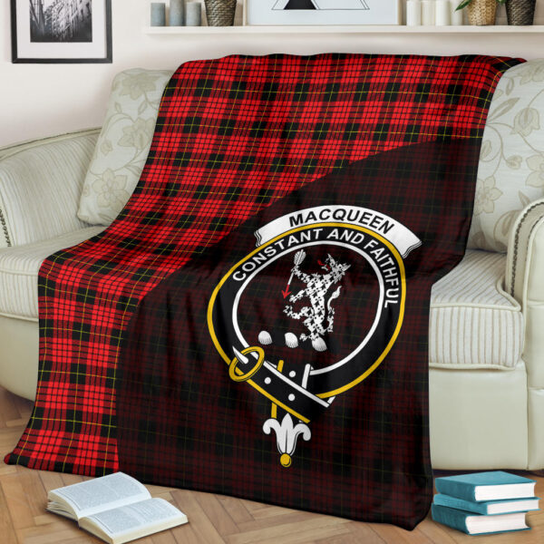 MacQueen Modern Clan Blanket, Scottish Tartan MacQueen Modern Clans Blanket Wave Style - Image 2