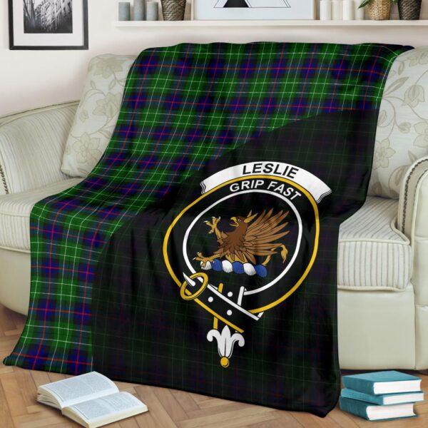 Leslie Hunting Clan Blanket, Scottish Tartan Leslie Hunting Clans Blanket Wave Style - Image 2