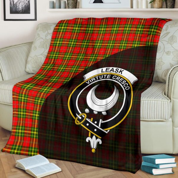 Leask Clan Blanket, Scottish Tartan Leask Clans Blanket Wave Style - Image 2