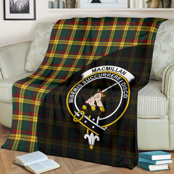 MacMillan Old Modern Clan Blanket, Scottish Tartan MacMillan Old Modern Clans Blanket Wave Style - Image 2