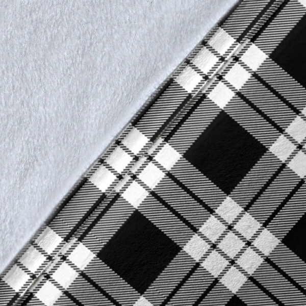 MacFarlane Black & White Clan Blanket, Scottish Tartan MacFarlane Black & White Clans Blanket Wave Style - Image 5