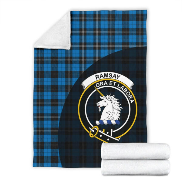 Ramsay Blue Ancient Clan Blanket, Scottish Tartan Ramsay Blue Ancient Clans Blanket Wave Style - Image 4