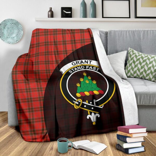 Grant Weathered Clan Blanket, Scottish Tartan Grant Weathered Clans Blanket Wave Style - Image 3