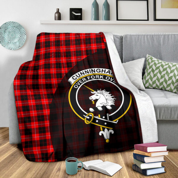 Cunningham Modern Clan Blanket, Scottish Tartan Cunningham Modern Clans Blanket Wave Style - Image 3