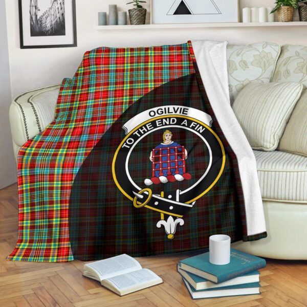 Ogilvie Clan Blanket, Scottish Tartan Ogilvie Clans Blanket Wave Style