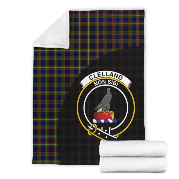 Clelland Modern Clan Blanket, Scottish Tartan Clelland Modern Clans Blanket Wave Style - Image 4