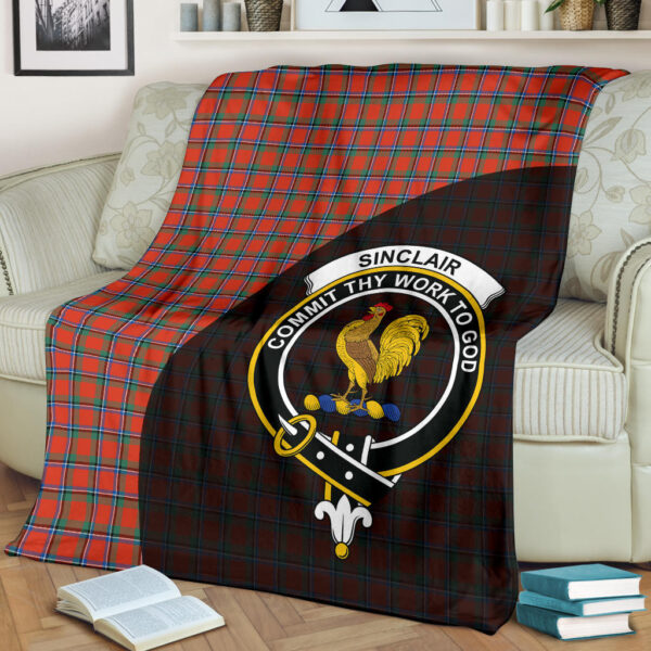 Sinclair Ancient Clan Blanket, Scottish Tartan Sinclair Ancient Clans Blanket Wave Style - Image 2