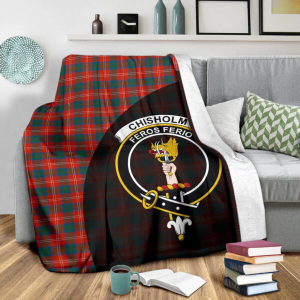 Chisholm Ancient Clan Blanket, Scottish Tartan Chisholm Ancient Clans Blanket Wave Style - Image 3