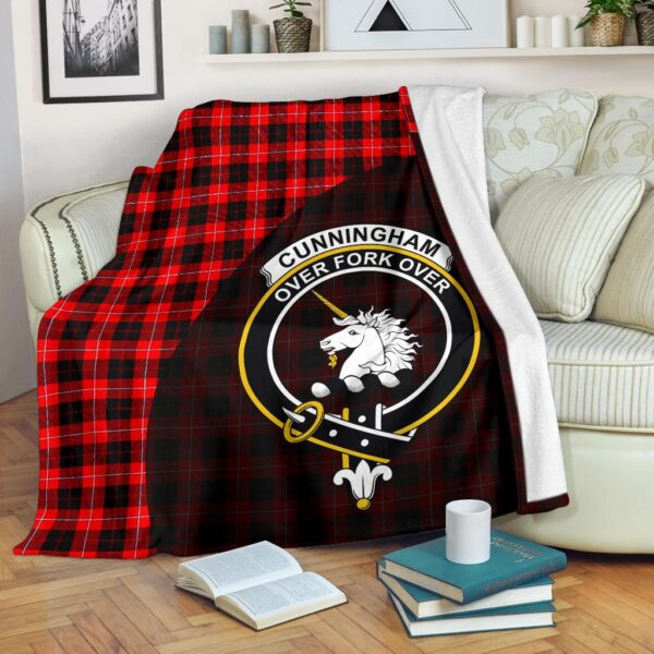 Cunningham Modern Clan Blanket, Scottish Tartan Cunningham Modern Clans Blanket Wave Style