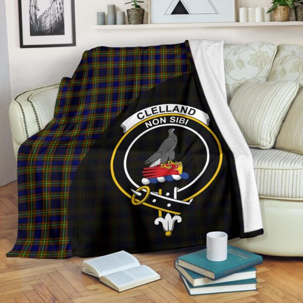 Clelland Modern Clan Blanket, Scottish Tartan Clelland Modern Clans Blanket Wave Style