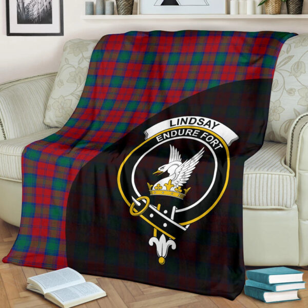 Lindsay Modern Clan Blanket, Scottish Tartan Lindsay Modern Clans Blanket Wave Style - Image 2