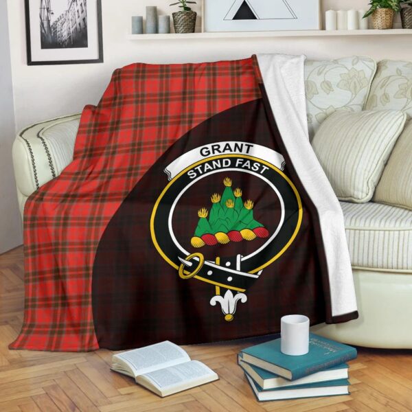 Grant Weathered Clan Blanket, Scottish Tartan Grant Weathered Clans Blanket Wave Style