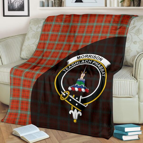 Morrison Red Ancient Clan Blanket, Scottish Tartan Morrison Red Ancient Clans Blanket Wave Style - Image 2