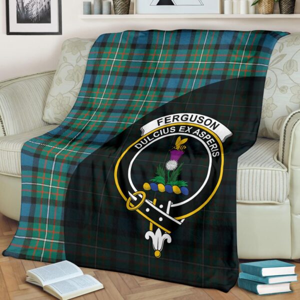 FERGUSON ANCIENT Clan Blanket, Scottish Tartan FERGUSON ANCIENT Clans Blanket Wave Style - Image 2