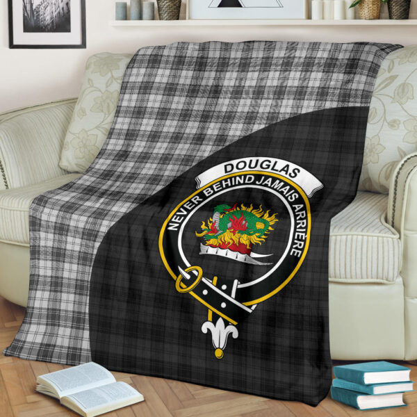 Douglas Grey Modern Clan Blanket, Scottish Tartan Douglas Grey Modern Clans Blanket Wave Style - Image 2