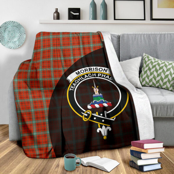 Morrison Red Ancient Clan Blanket, Scottish Tartan Morrison Red Ancient Clans Blanket Wave Style - Image 3