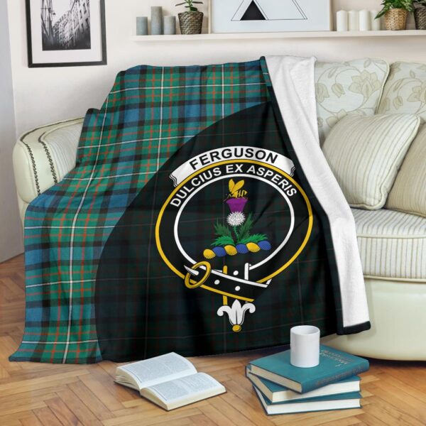 FERGUSON ANCIENT Clan Blanket, Scottish Tartan FERGUSON ANCIENT Clans Blanket Wave Style